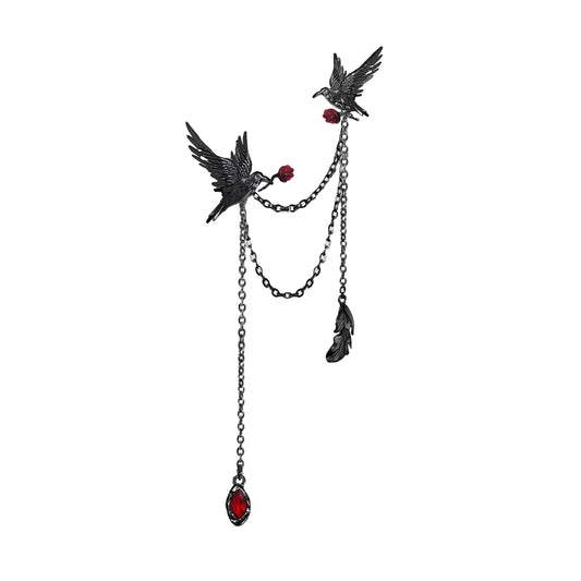 Qin Che rose crow brooch