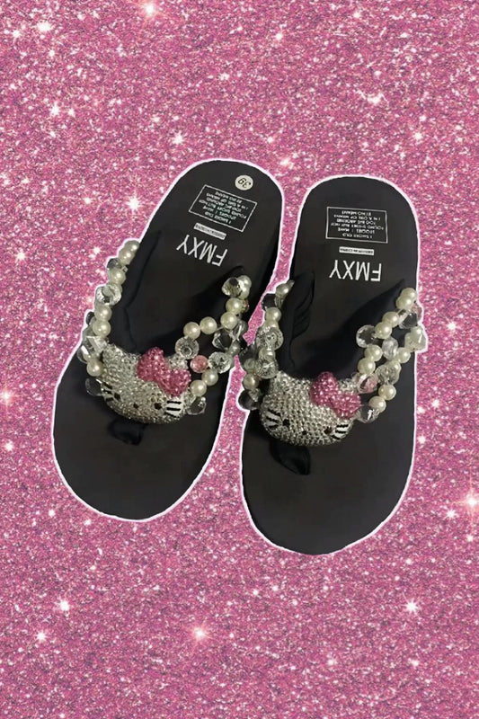 Hello Kitty Rhinestone Platform Slippers