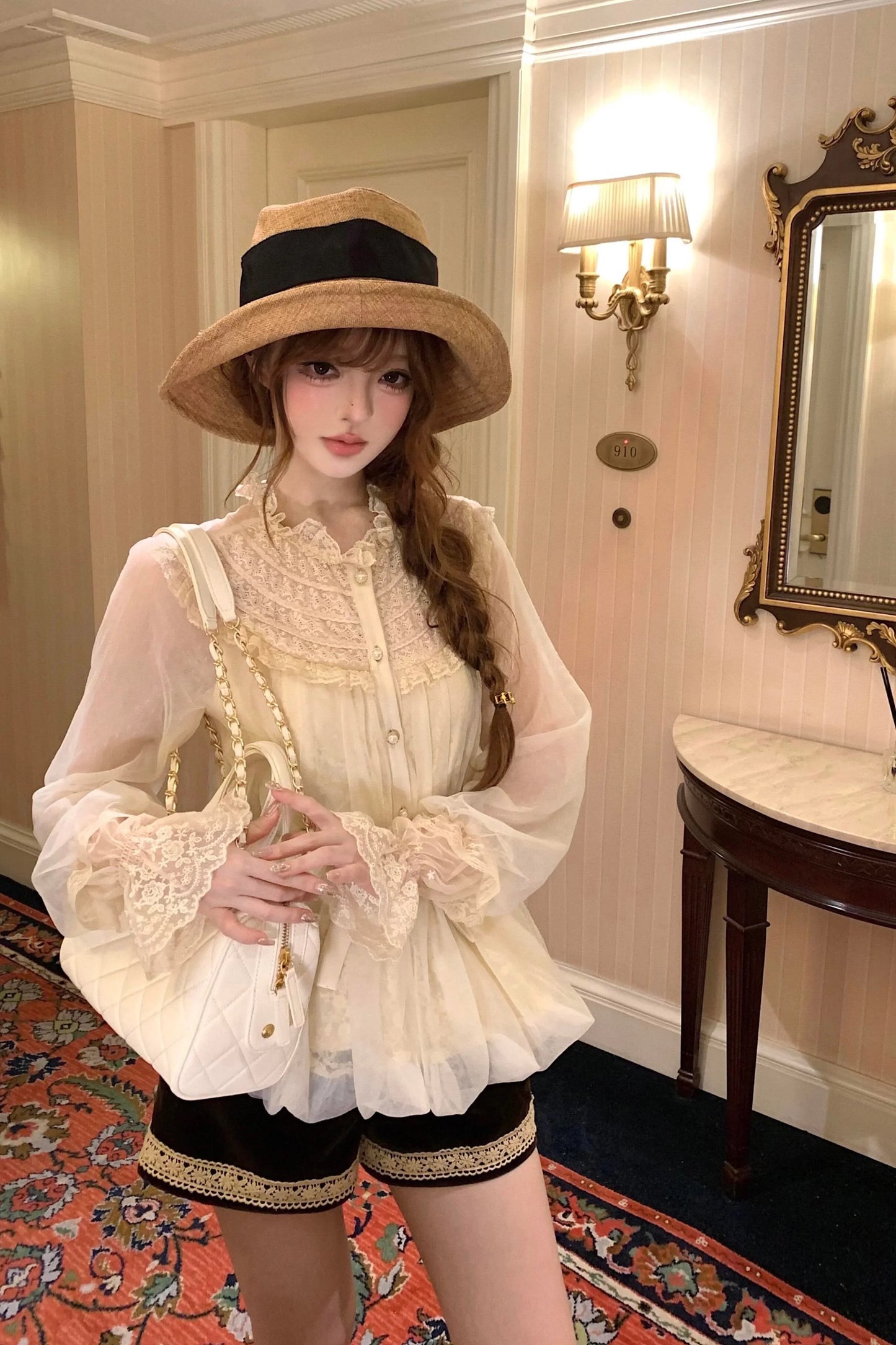 Victorian Lace Ruffle Blouse