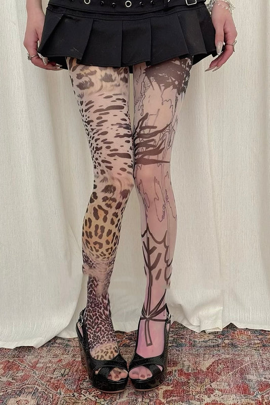Subcultural leopard print stockings