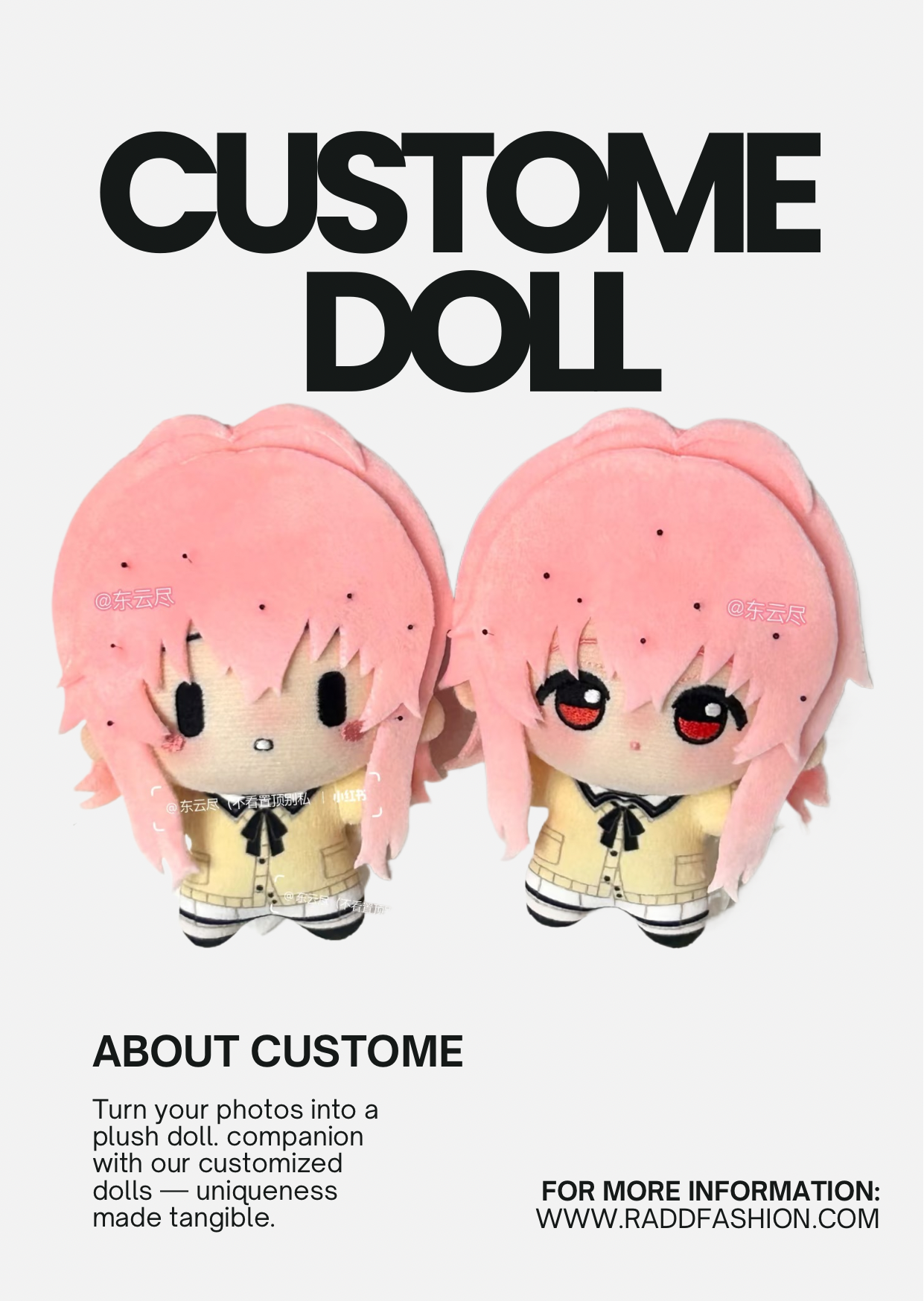 Custome your photo into plush doll