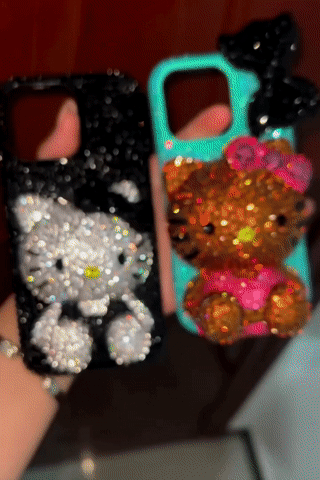 Blue Hellokitty Handmade Rhinestone Phone Case