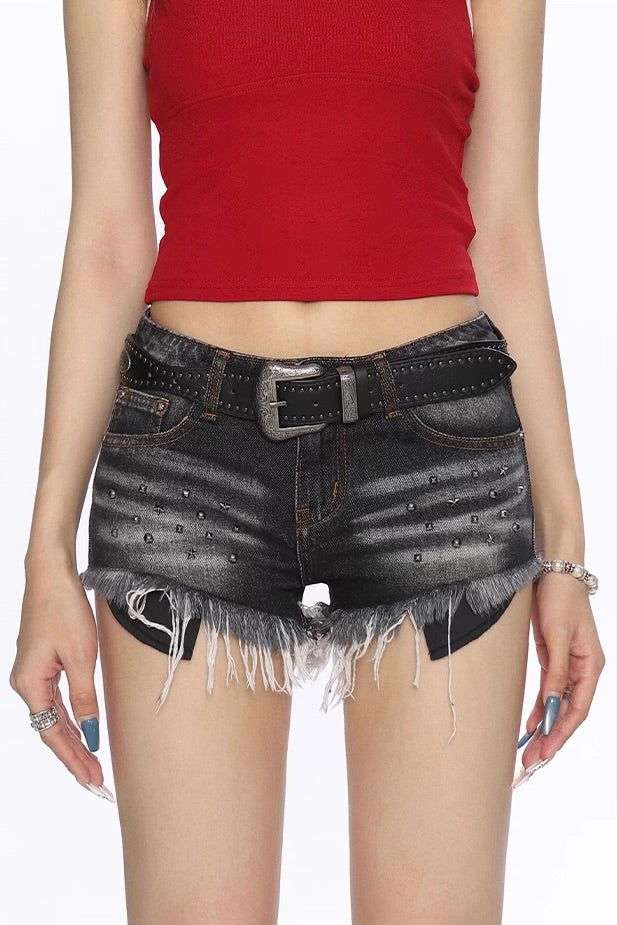Willow nail washed shorts with frayed edges