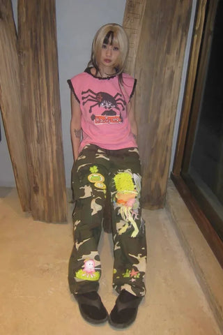 Octopus grass joint name "Marry me" pink lace Tee