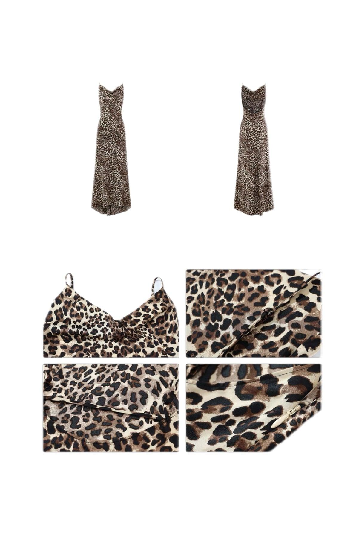 Leopard print suspender dress