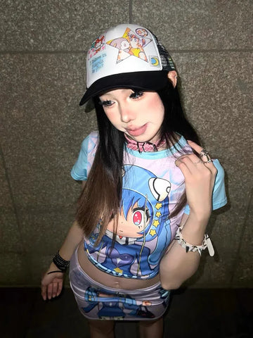 Angel series cute cartoon print baseball cap