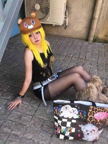 Dropout Bear Hat Adjustable Flat-brimmed Hat