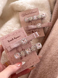 Rococo Pink Diamond Bow Hair Clip Set