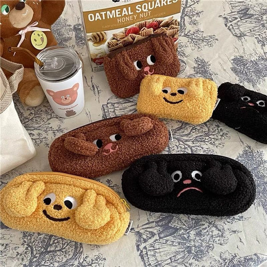 Kawaii Plush Dogs Pencil Case&Storage Bag