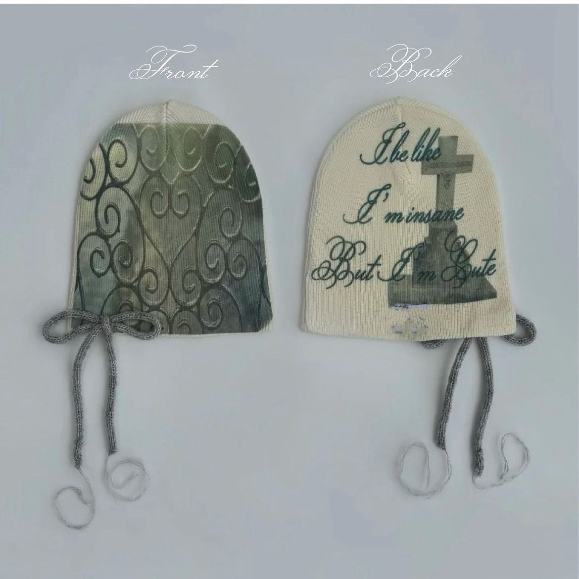 Rose Lamb Pattern Print Beanie