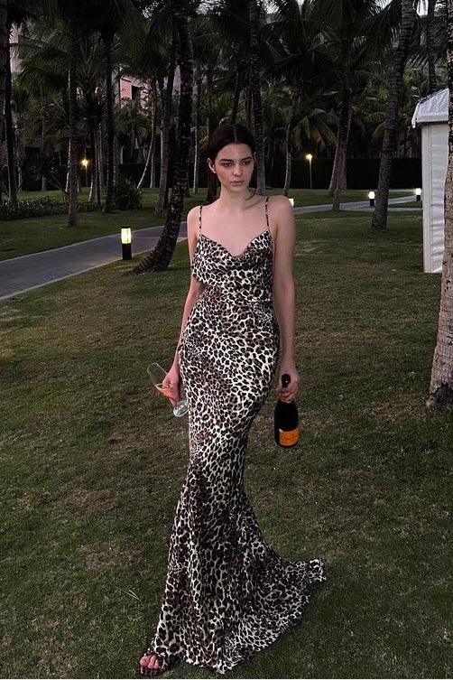 Leopard print suspender dress