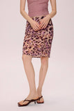 Pink floral thin low waist skirt