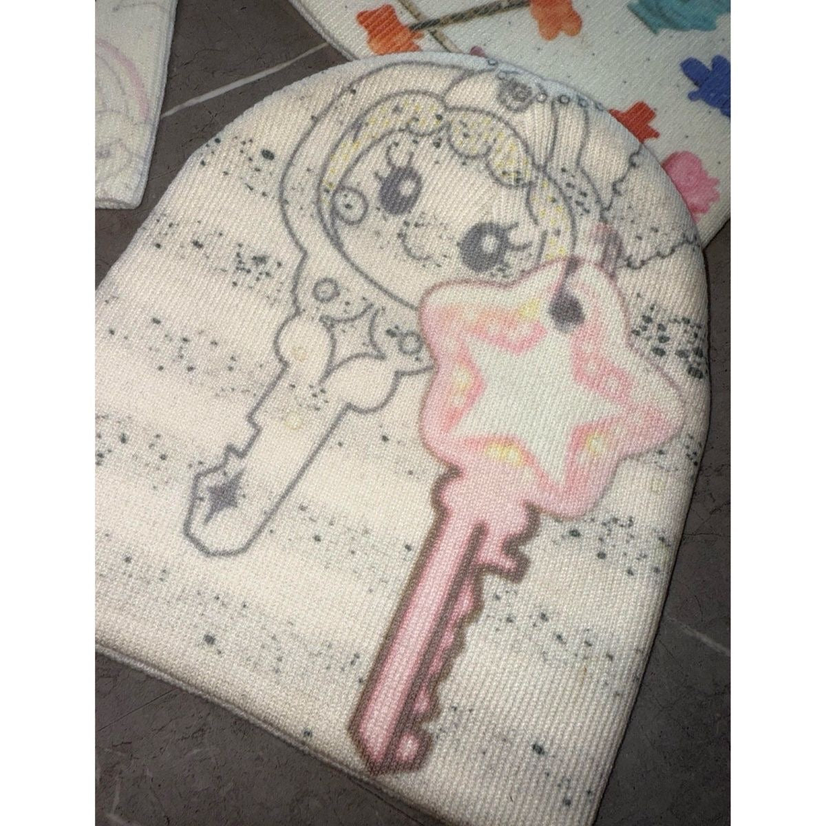 Drawing Print Knit Beanie