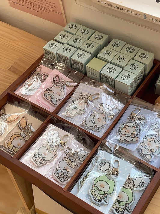 Mantou Cat Pupu Acrylic Keychain