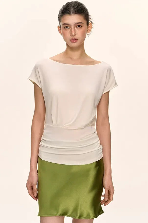 Satin acetate fish tail skirt