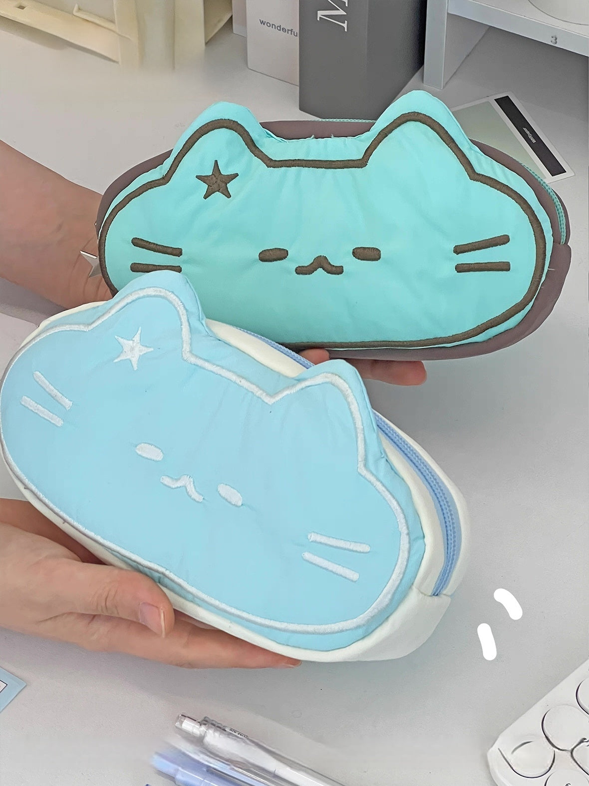 Mint Star Cat Pencil Case