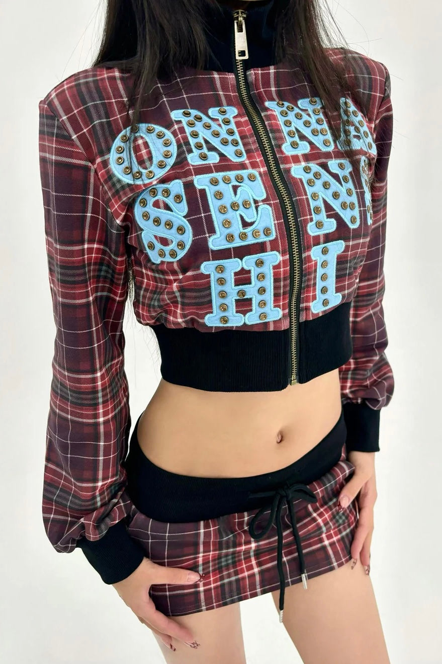 hoodie jacket mini skirt set