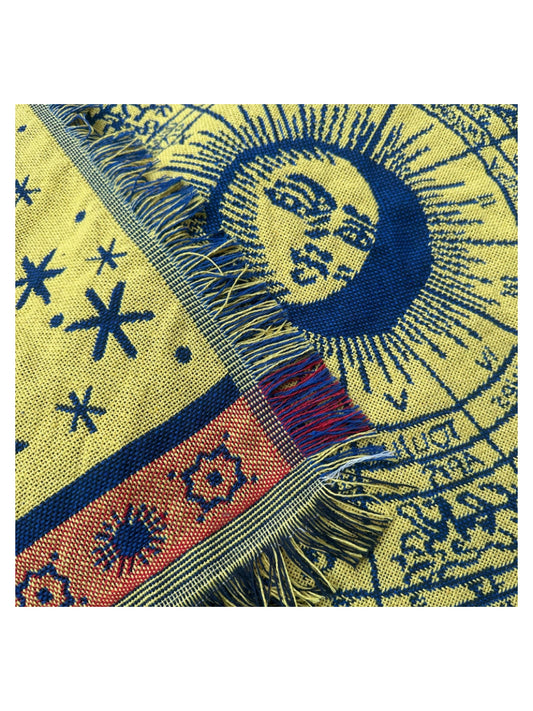 Yellow constellation card tablecloth ceremonial tassel