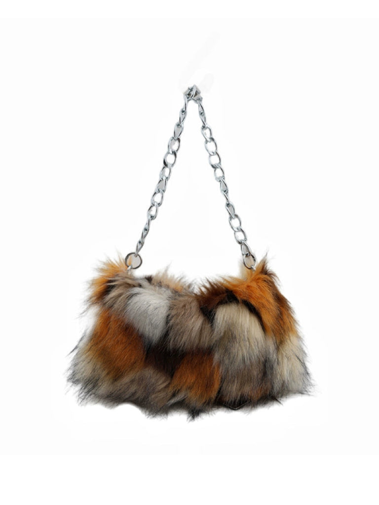 Leopard print furry bag