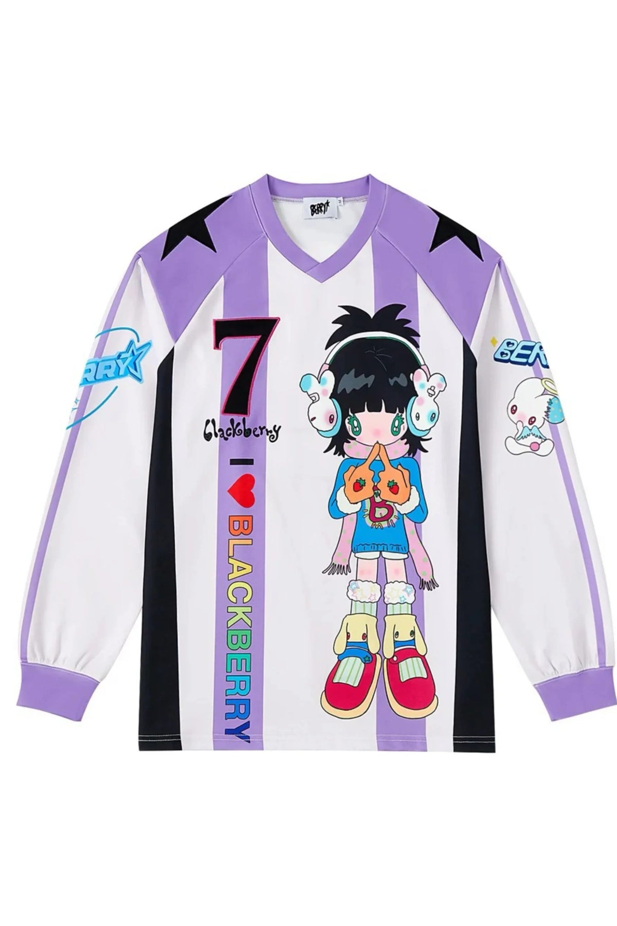 Purple anime girl jersey top