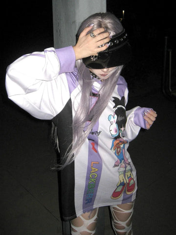 Purple anime girl jersey top