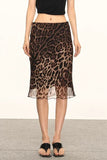 Leopard print midi skirt