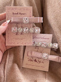 Rococo Pink Diamond Bow Hair Clip Set