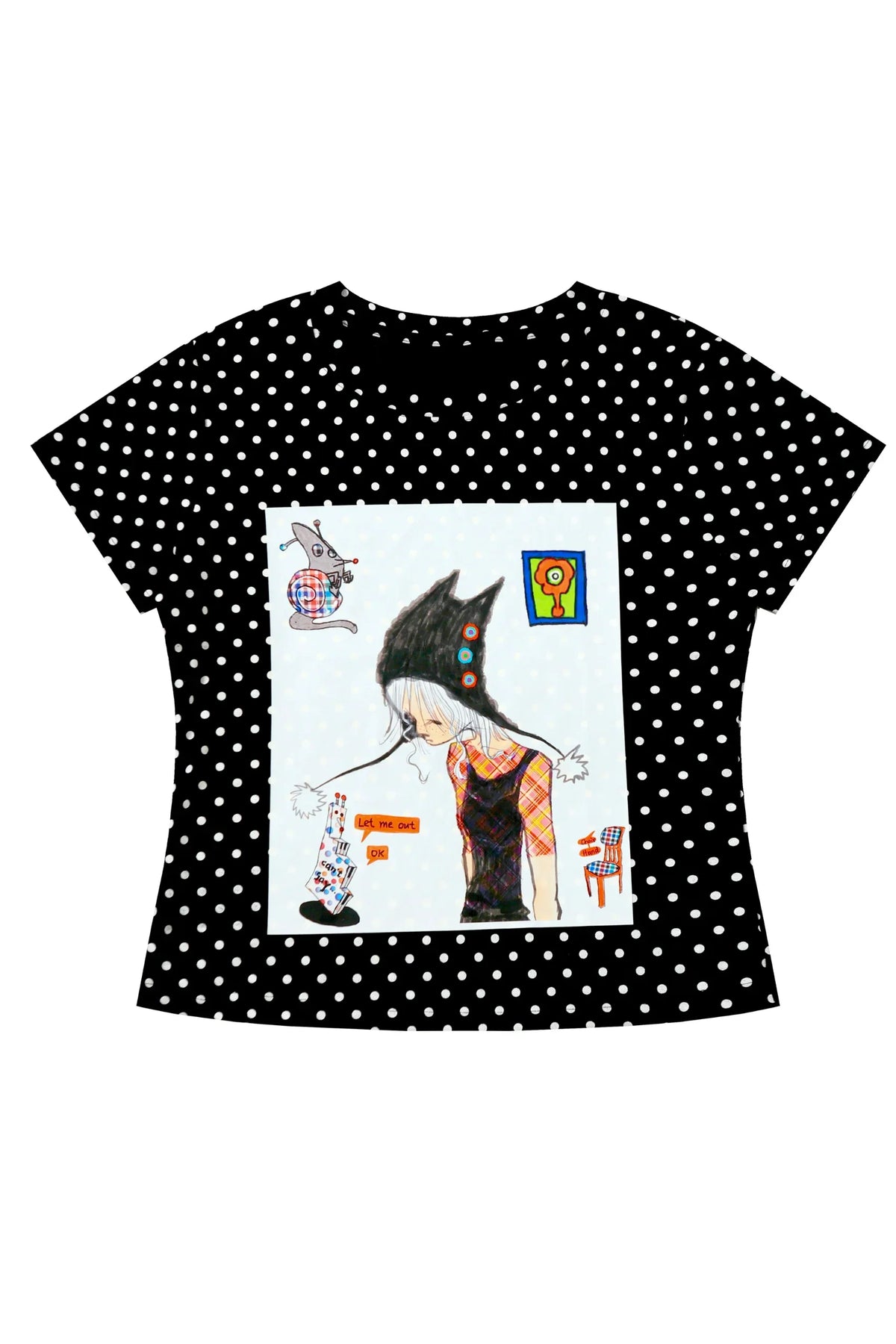 Octopus Grass Joint Die Black Polka Dot Tee