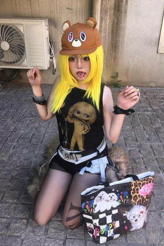 Dropout Bear Hat Adjustable Flat-brimmed Hat