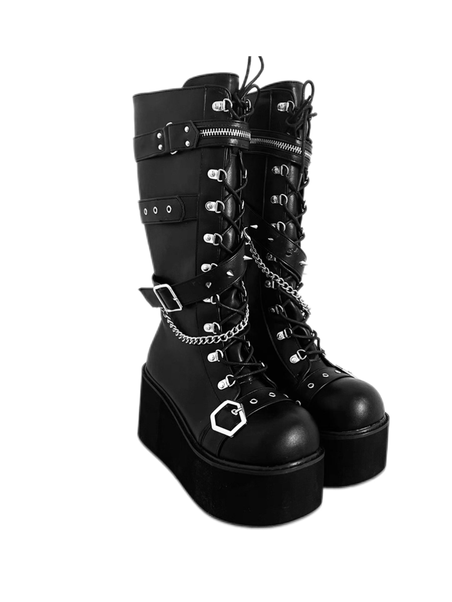 Punk thick soled knight boots