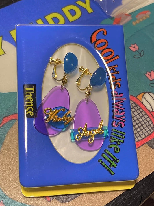 /Metropolis/Midnight Sapphire Cranberry Cocktail Earrings Steam Wave Hot Girl Y2K Disco