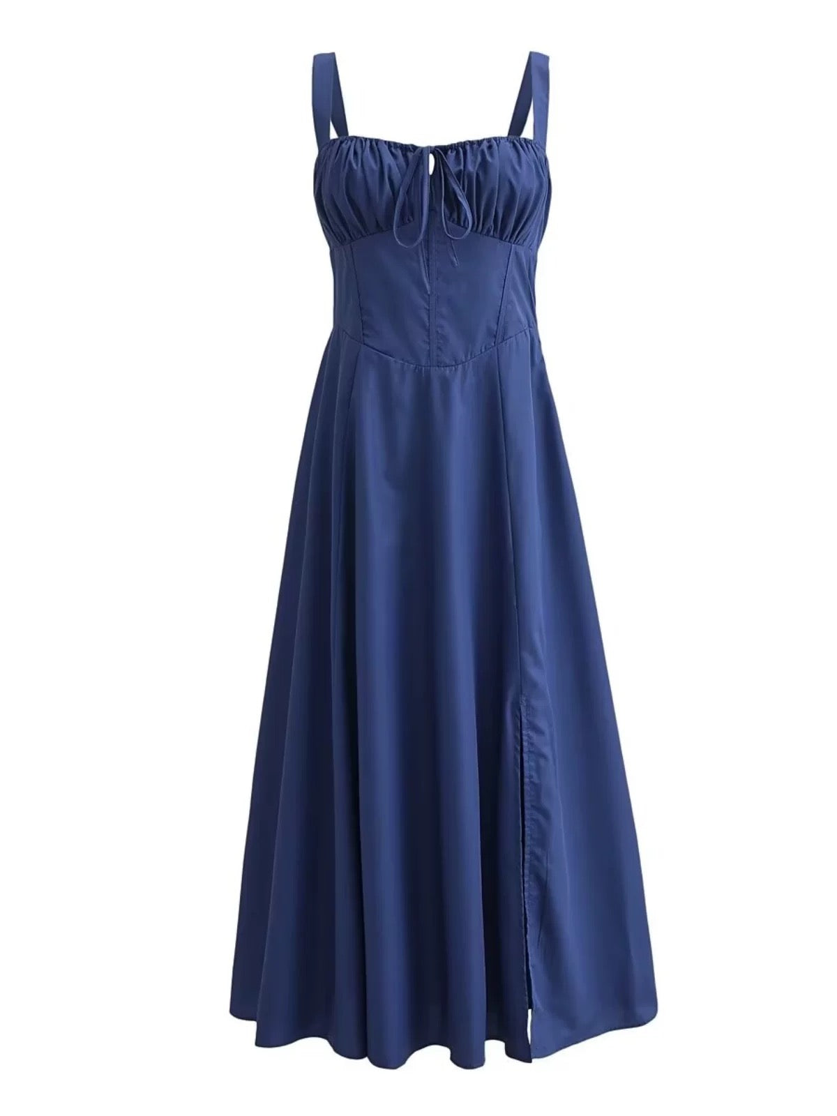 Strawberry red square neck maxi dress