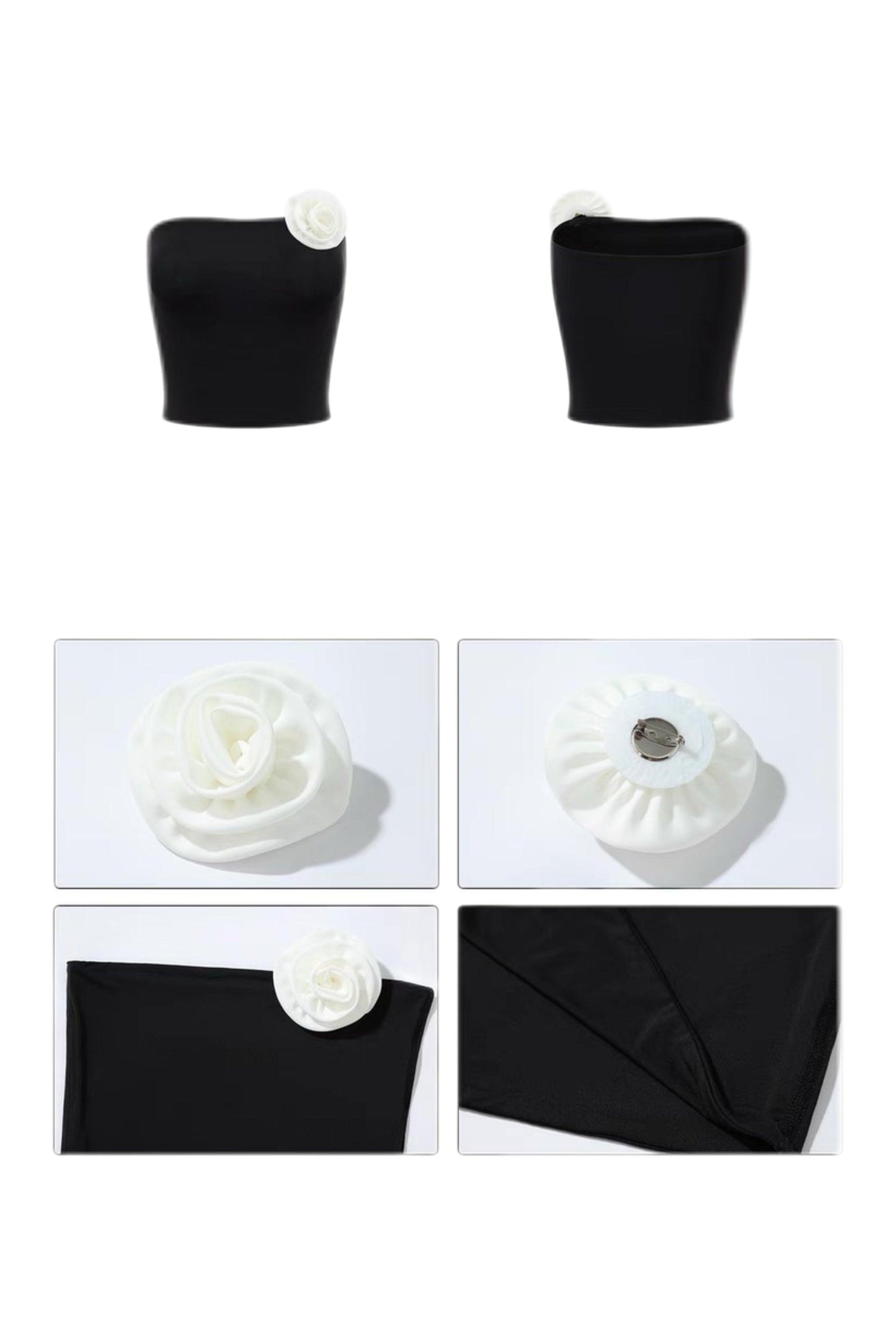 Camellia black tube top