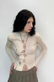 Circle print hollowed sweater