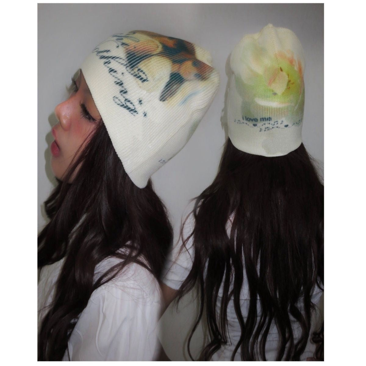 Handmade Shell Button Print Hat