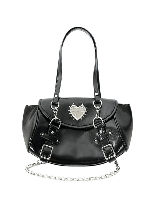 Grid Chain Shoulder Underarm Bag