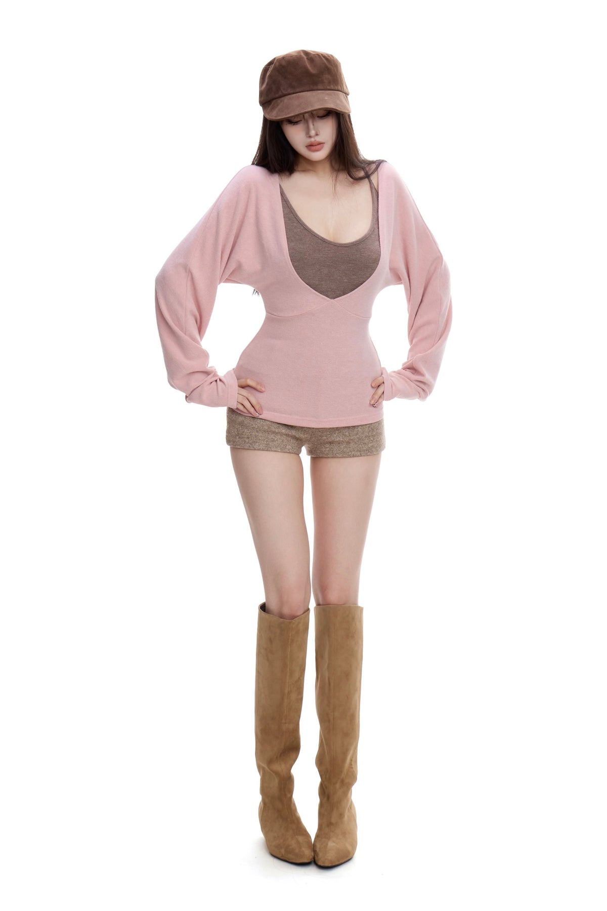 Knitted two-piece set top