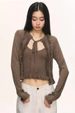 Coffee brown knit cardigan