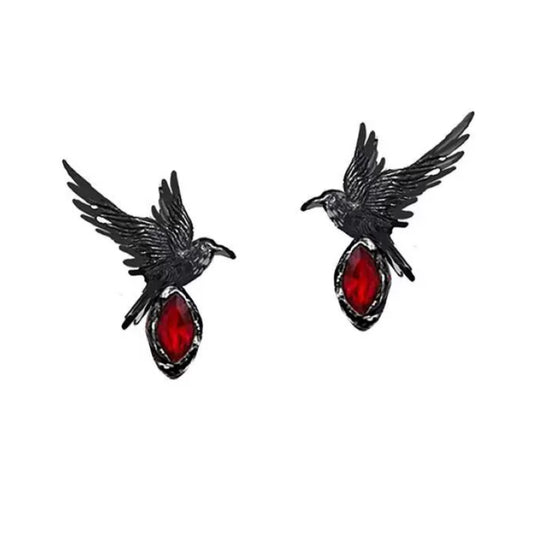 Qin Che crow earrings