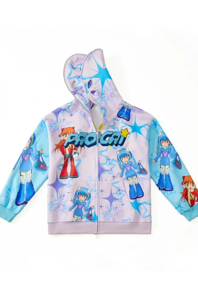 PaoCai co-branded Eva Lingpoli Asuka printed jacket