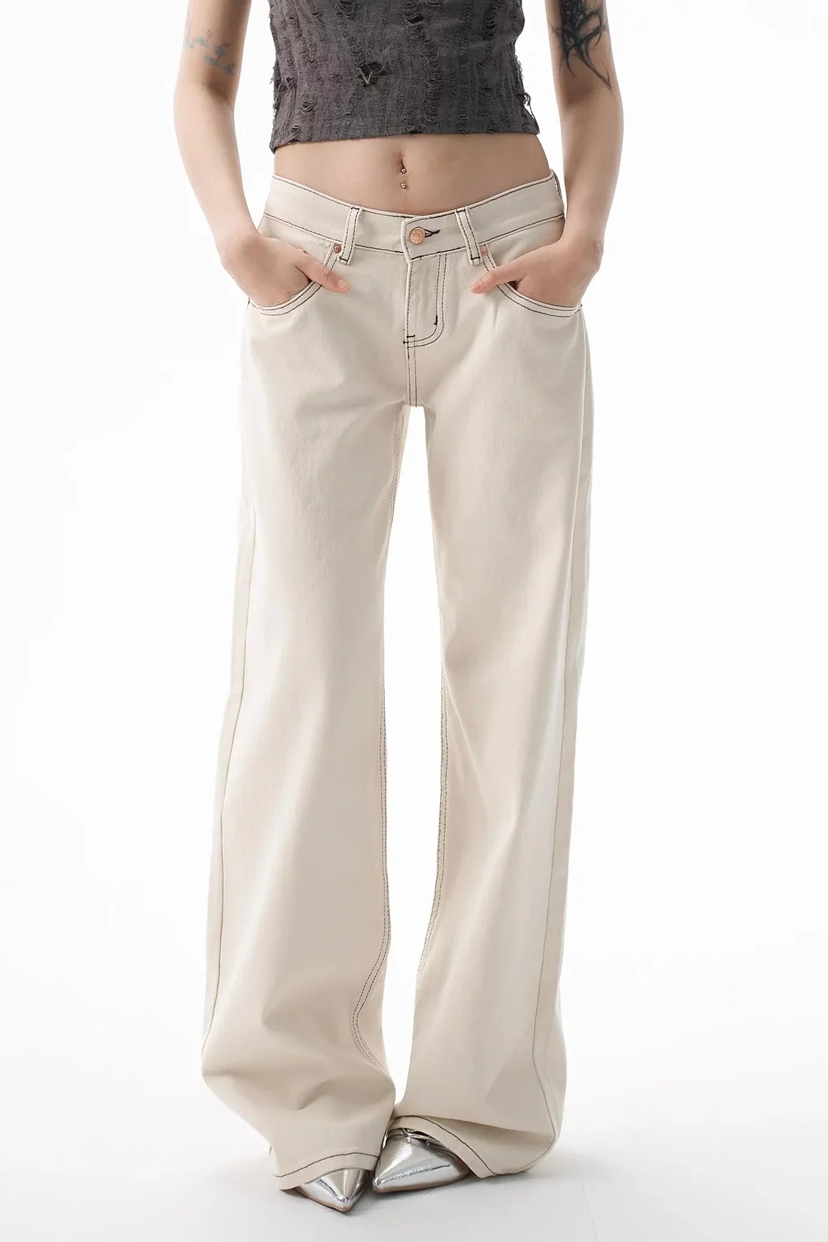 Apricot low rise jeans