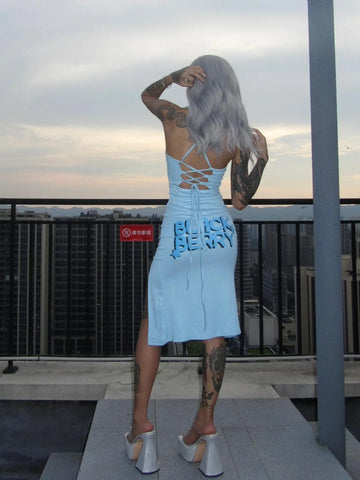 Summer Bikini Angel Girl Blue Dress