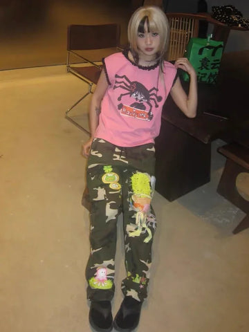 Octopus grass joint name "Marry me" pink lace Tee