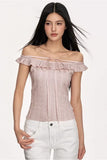 Lace shoulder stra top