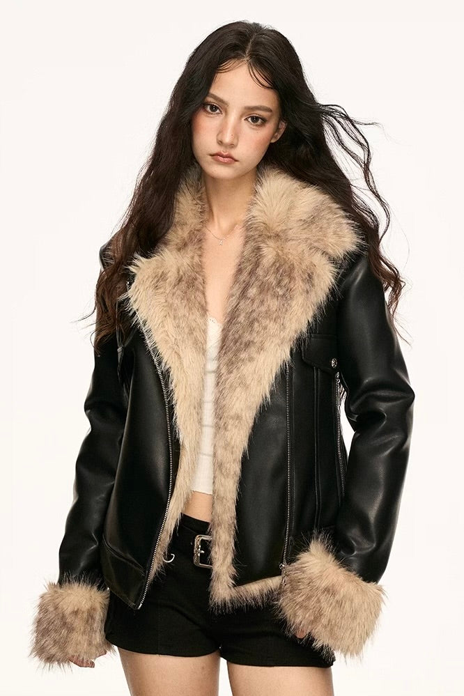 Retro faux fur jacket