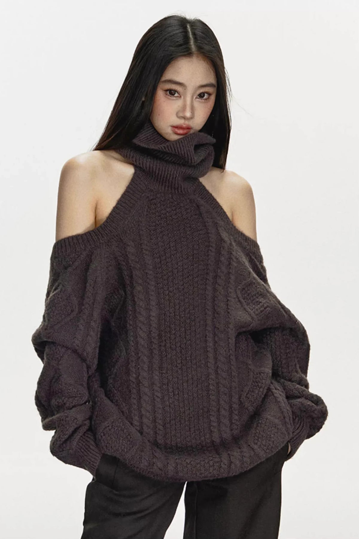 Loose off-shoulder sweater