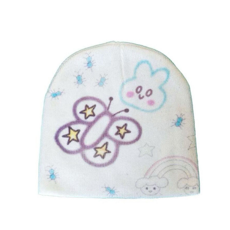 Drawing Print Knit Beanie