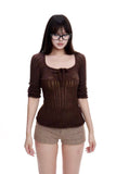 Brown knit top
