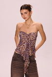 Leopard print irregular tube top