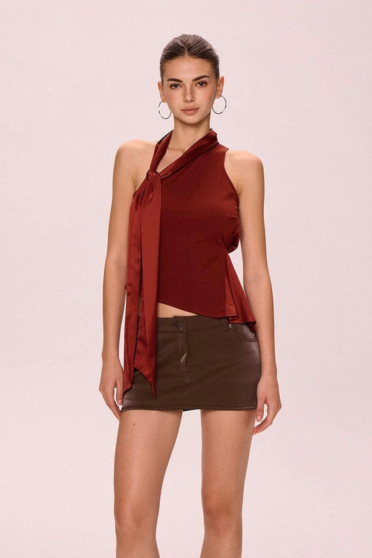 irregular tie top red